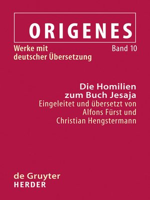cover image of Die Homilien zum Buch Jesaja